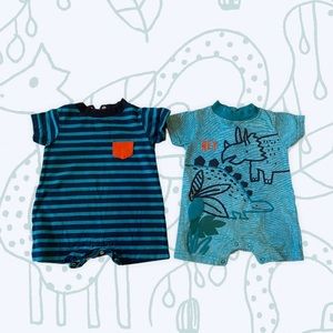 2 Gerber Rompers 0-3 months
